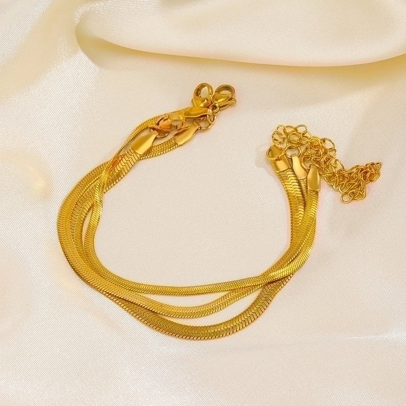 Lady Minimalist Geometric 304 Stainless Steel 18K Gold Plated Bracelets In Bulk