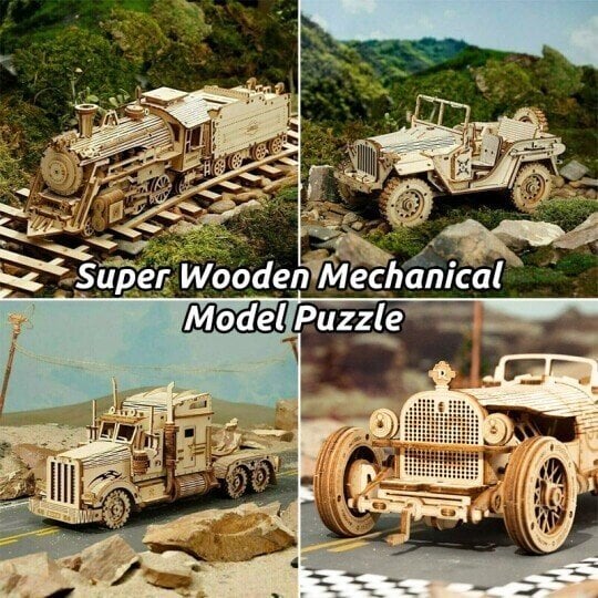 Early Summer Hot Sale 48% OFF - Super Wooden Mechanical Model Puzzle Set(Buy 2 Free Shipping)