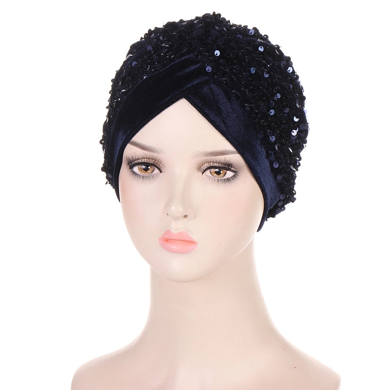 New Multi-color Flannel Front And Back Needle Cap Muslim Fashion Embroidered Turban Cap Spot