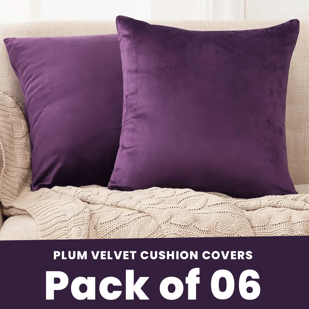 Plum-Velvet Cushion Covers