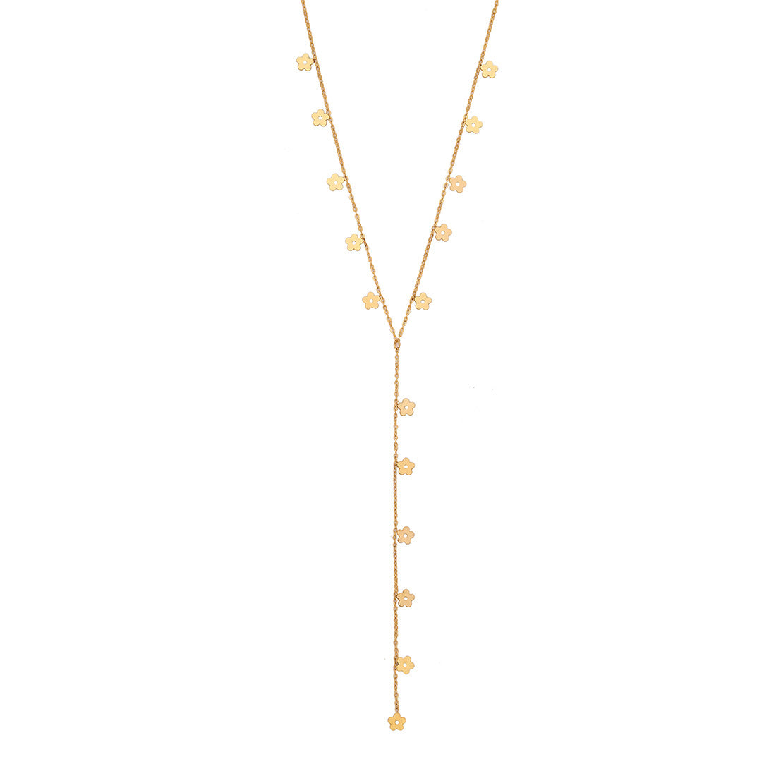 Fashionable Love Y-Shaped Necklace Cross Flower Stainless Steel Clavicle Chain N1459