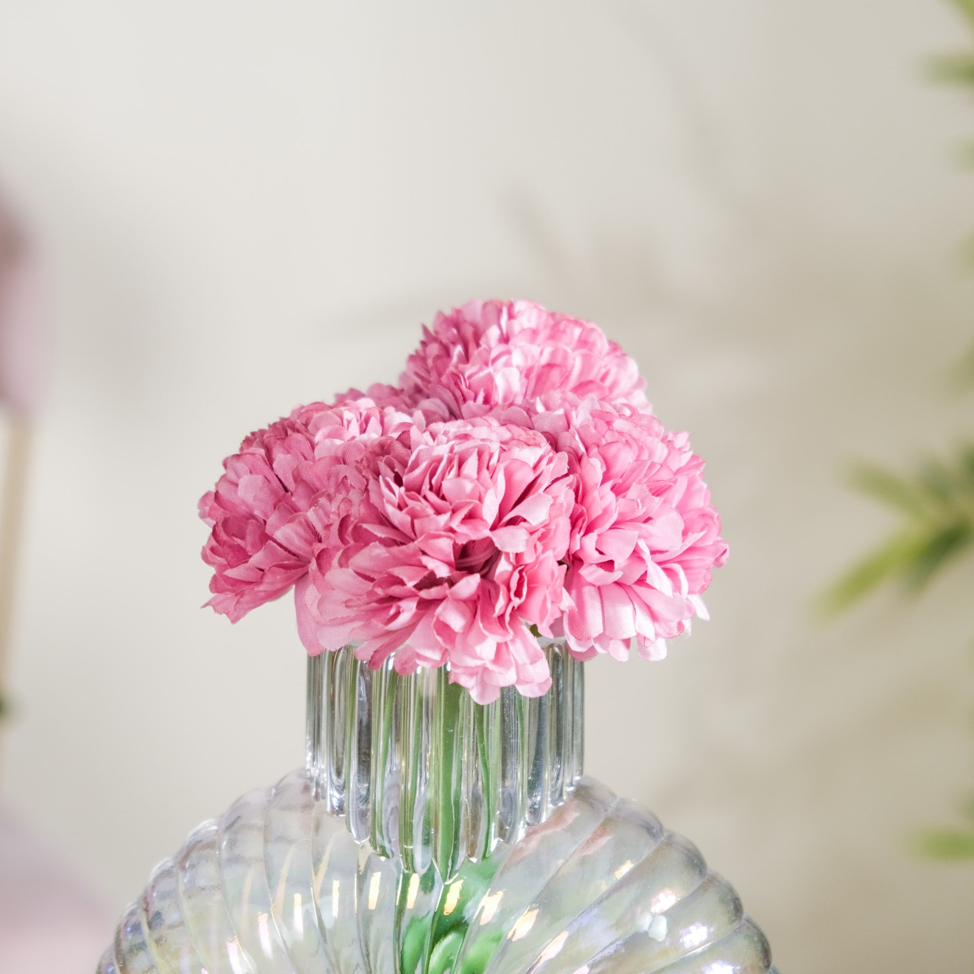 Chrysanthemum Flower Bunch Dark Pink Set Of 5