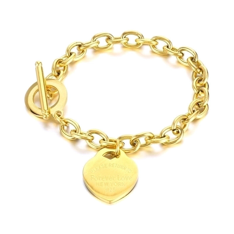 Casual Heart Shape Stainless Steel Titanium Steel Plating Bracelets Necklace