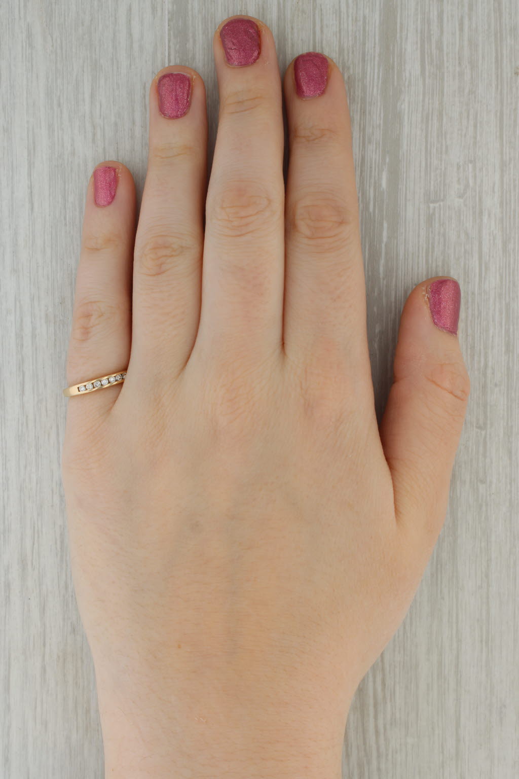 0.20ctw Diamond Wedding Band 14k Yellow Gold Size 6 Stackable Ring