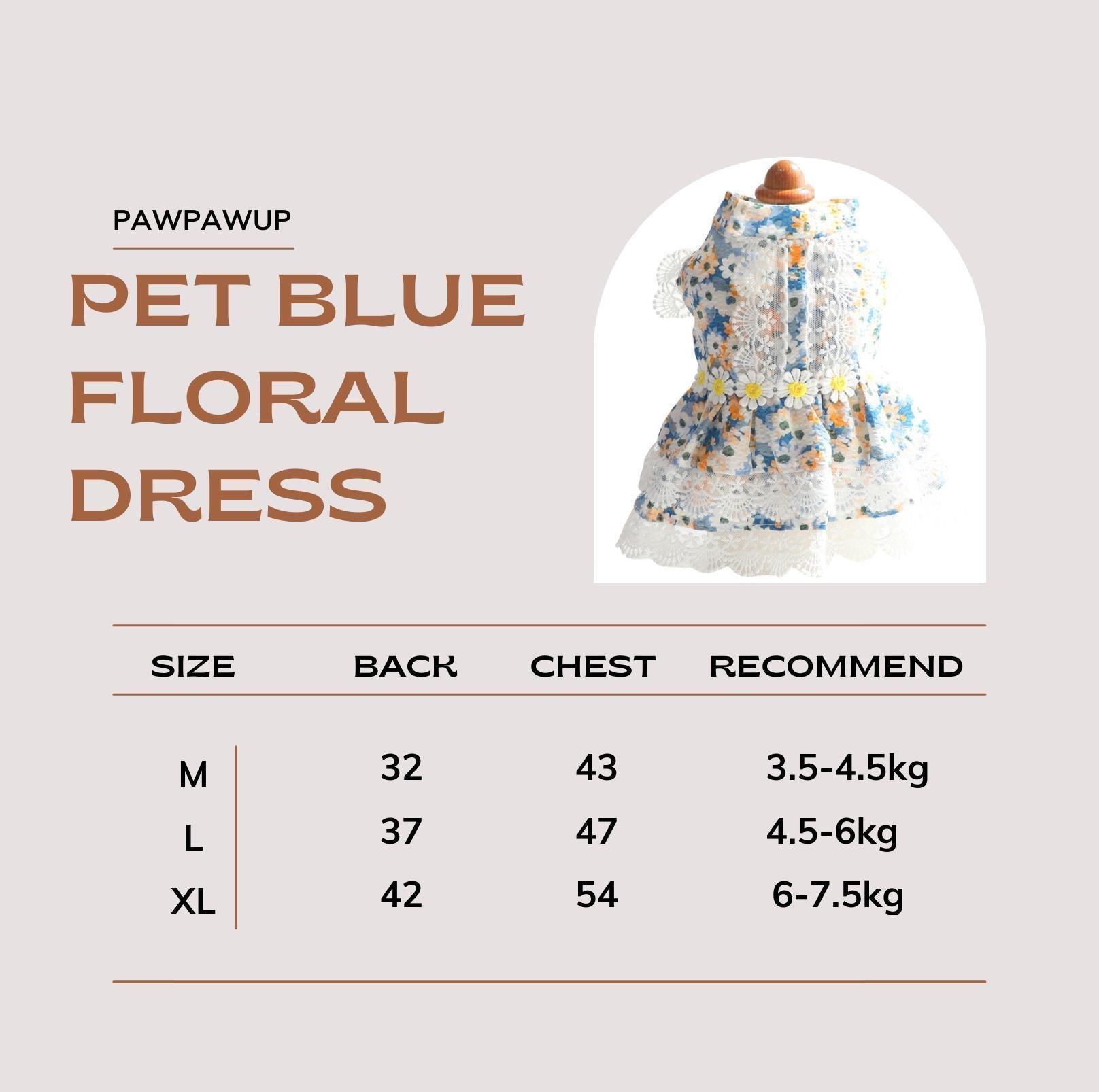 Pet Blue Flowerl Dress