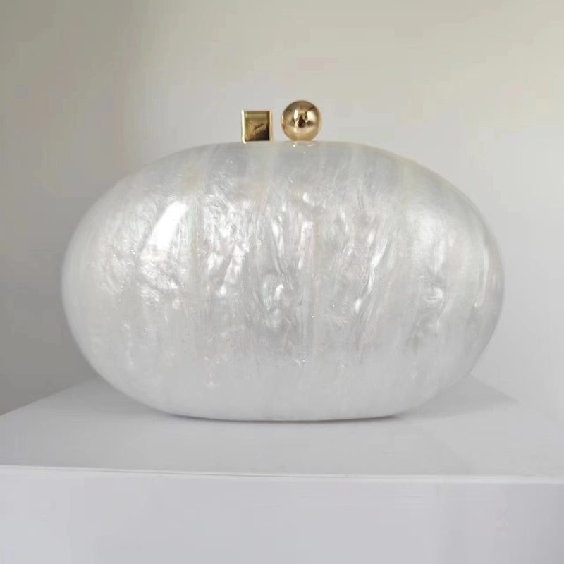 Women's Arylic Tie Dye Vintage Style Shell Lock Clasp Shoulder Bag Crossbody Bag