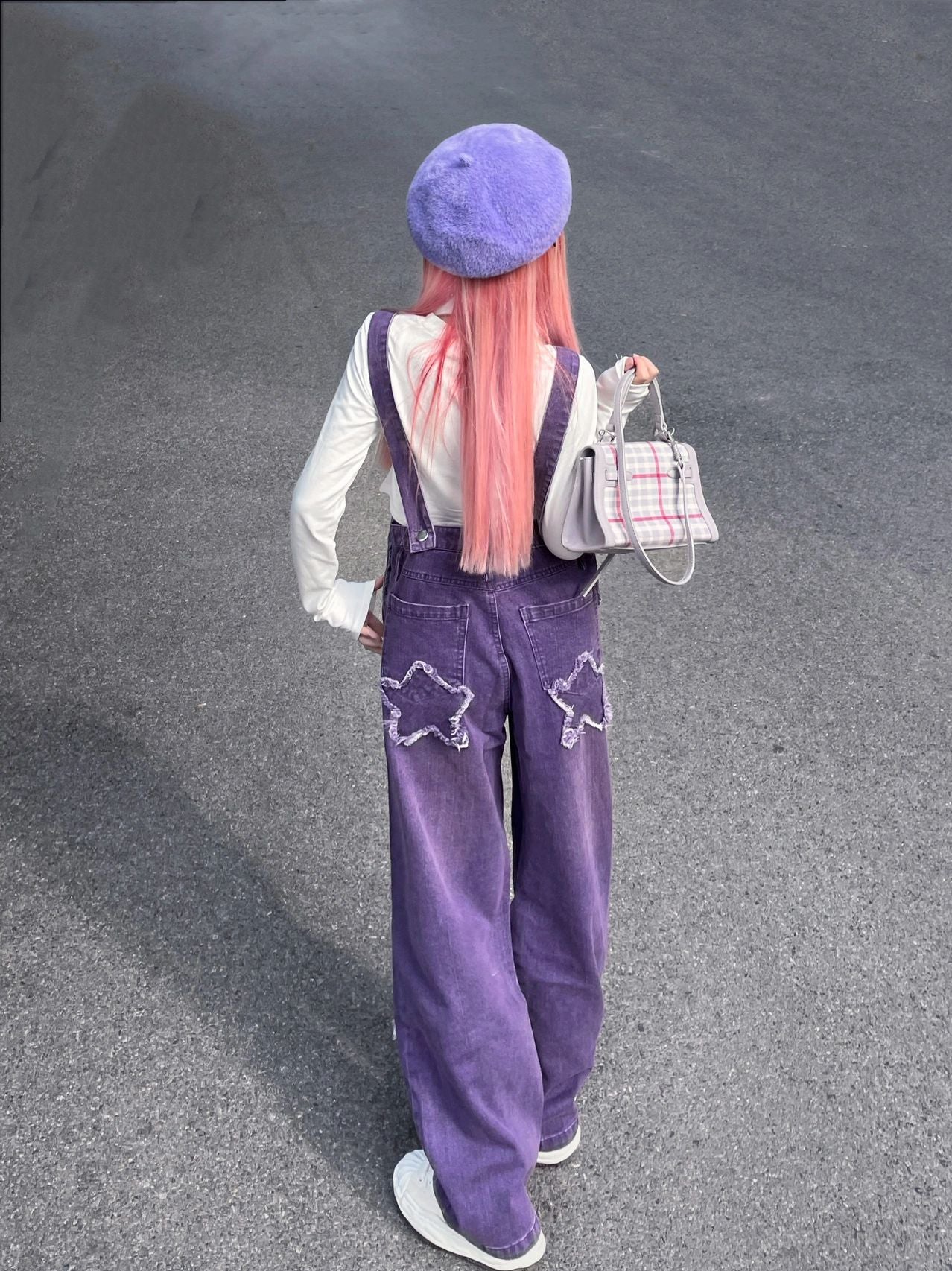 Purple Denim Overalls  KF9943