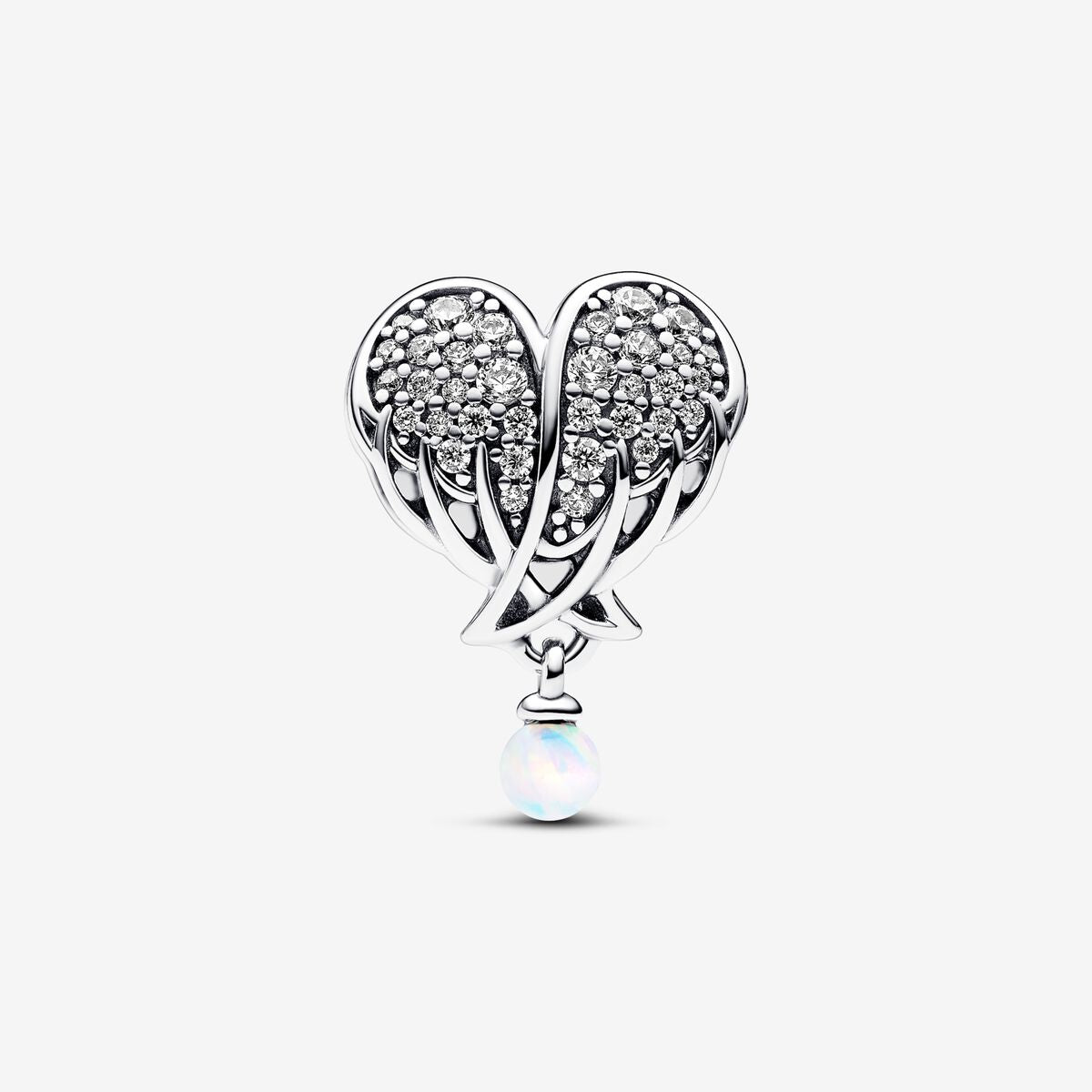 Sparkling Angel Wings & Heart Pandora Charm