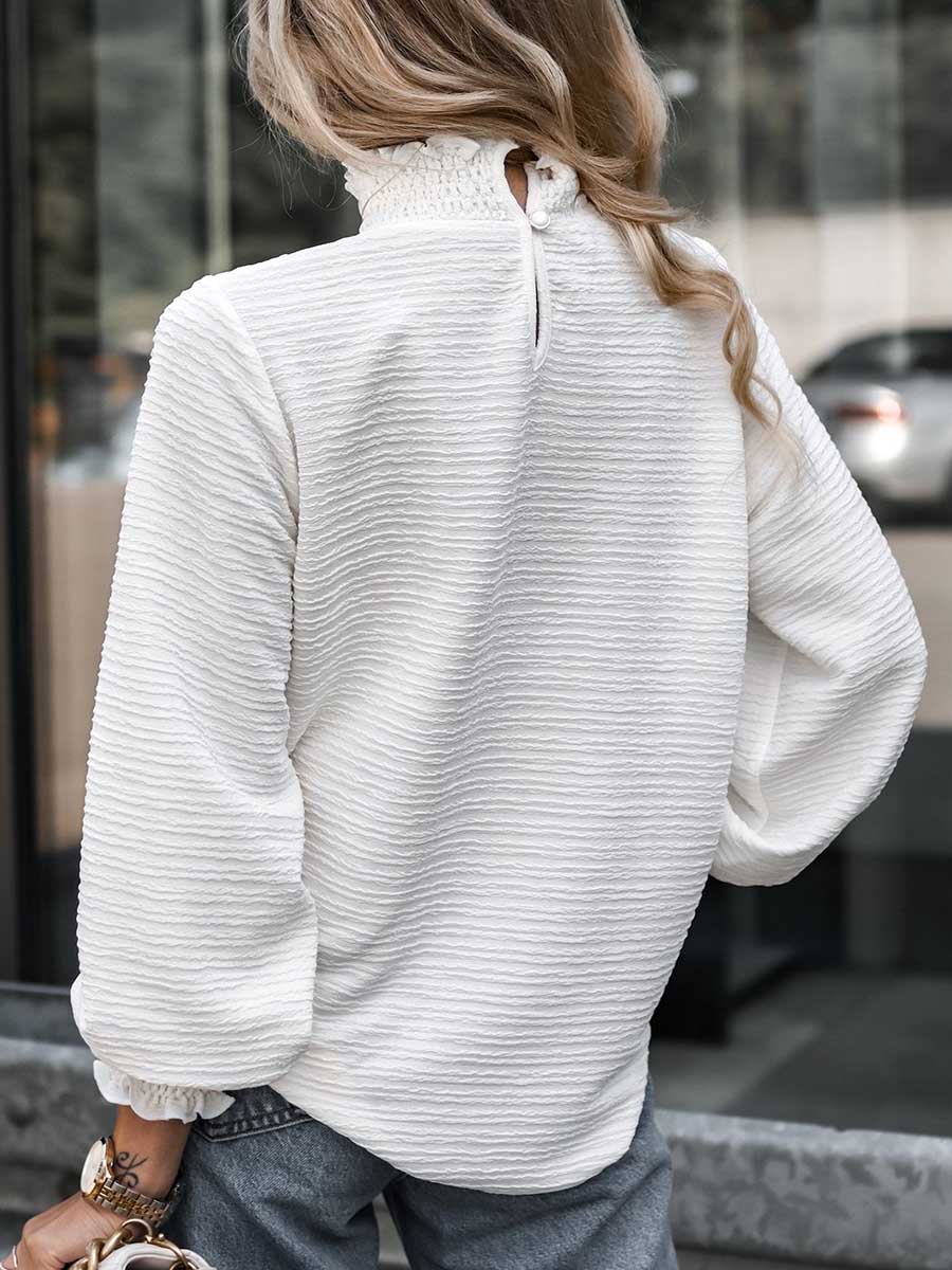 Versatile Loose Solid Color Blouse Shirt