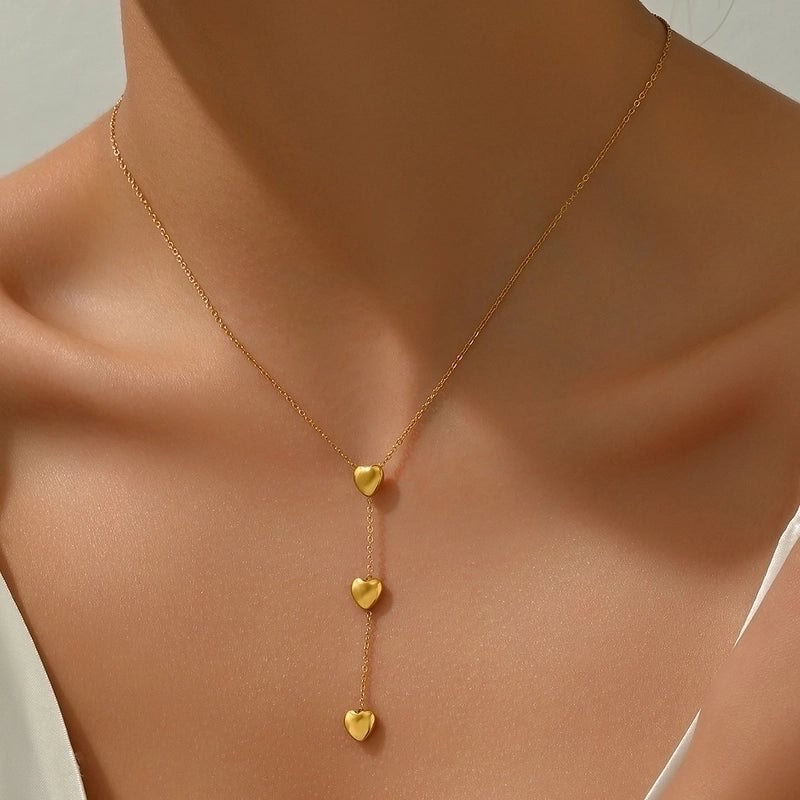 Casual Heart Shape 304 Stainless Steel Polishing Plating Stainless Steel Necklaces