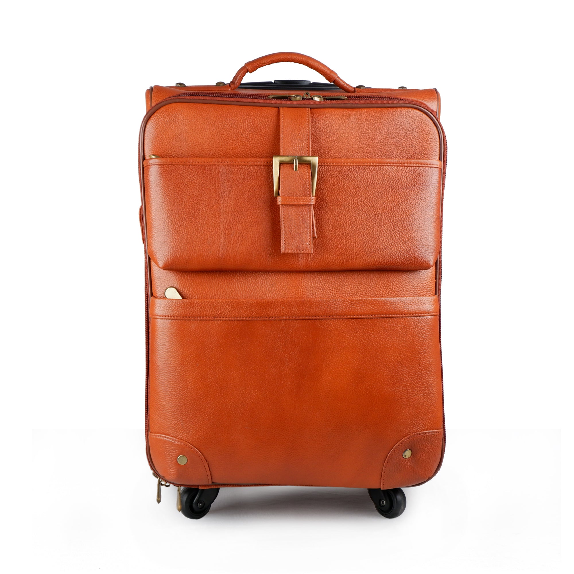 Tan Brown Cabin Trolley Suitcase