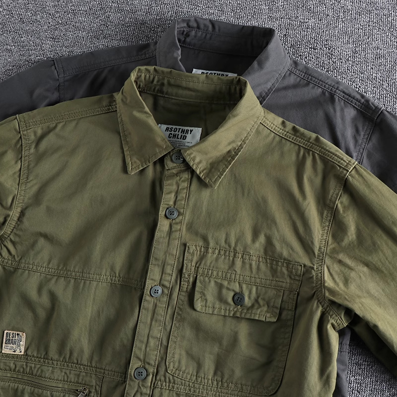 Vintage Heavy Wash Distressed Work Shirt