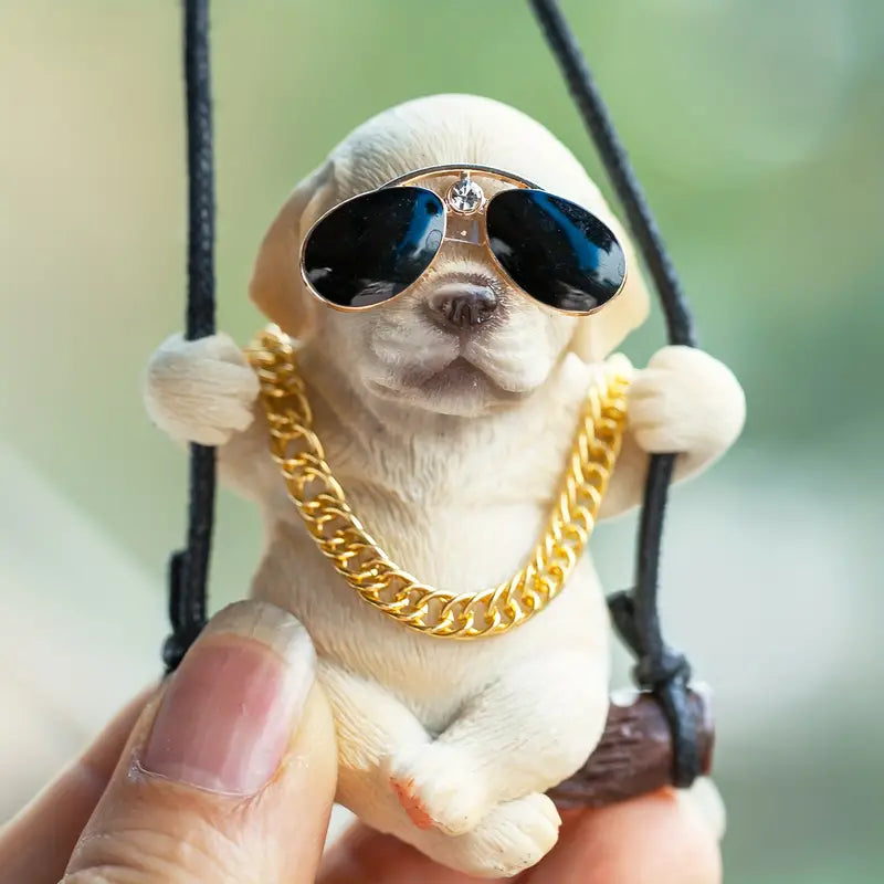 Swinging Puppy Car Mirror Pendant