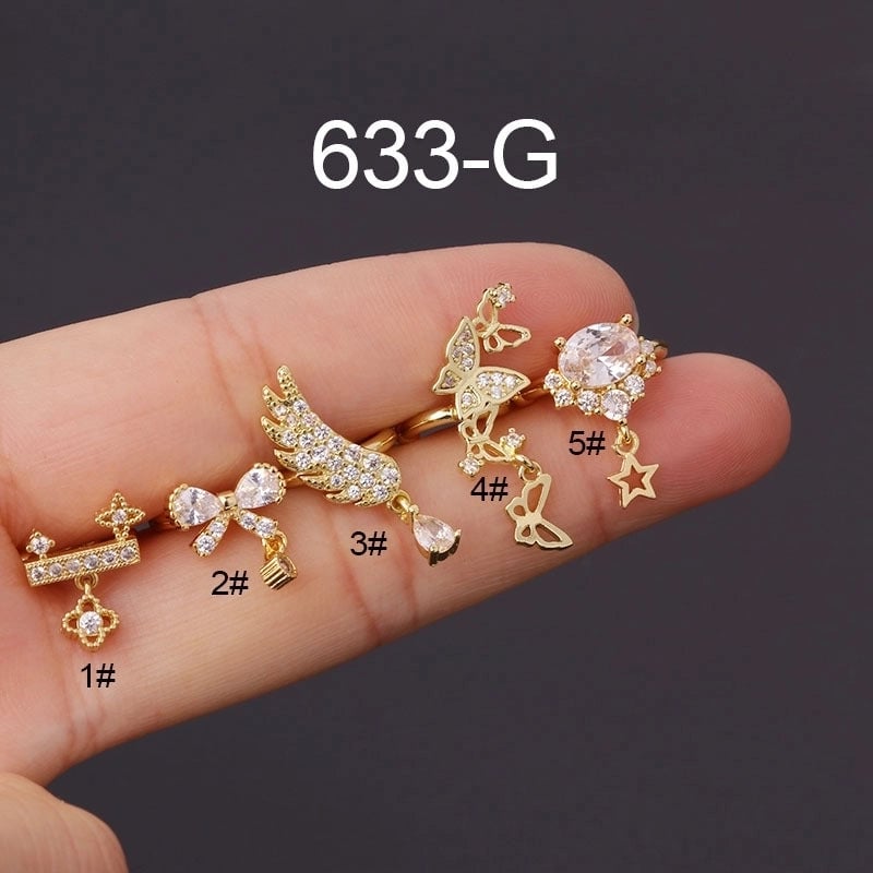 Ear Cartilage Rings & Studs Minimalist Bow Knot Metal Plating