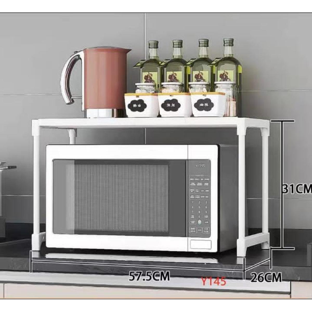 Plastic And Metal Microwave Single Layer Shelf Stand Microwave Oven Rack. Kitchen Storage Organizer Cabinet