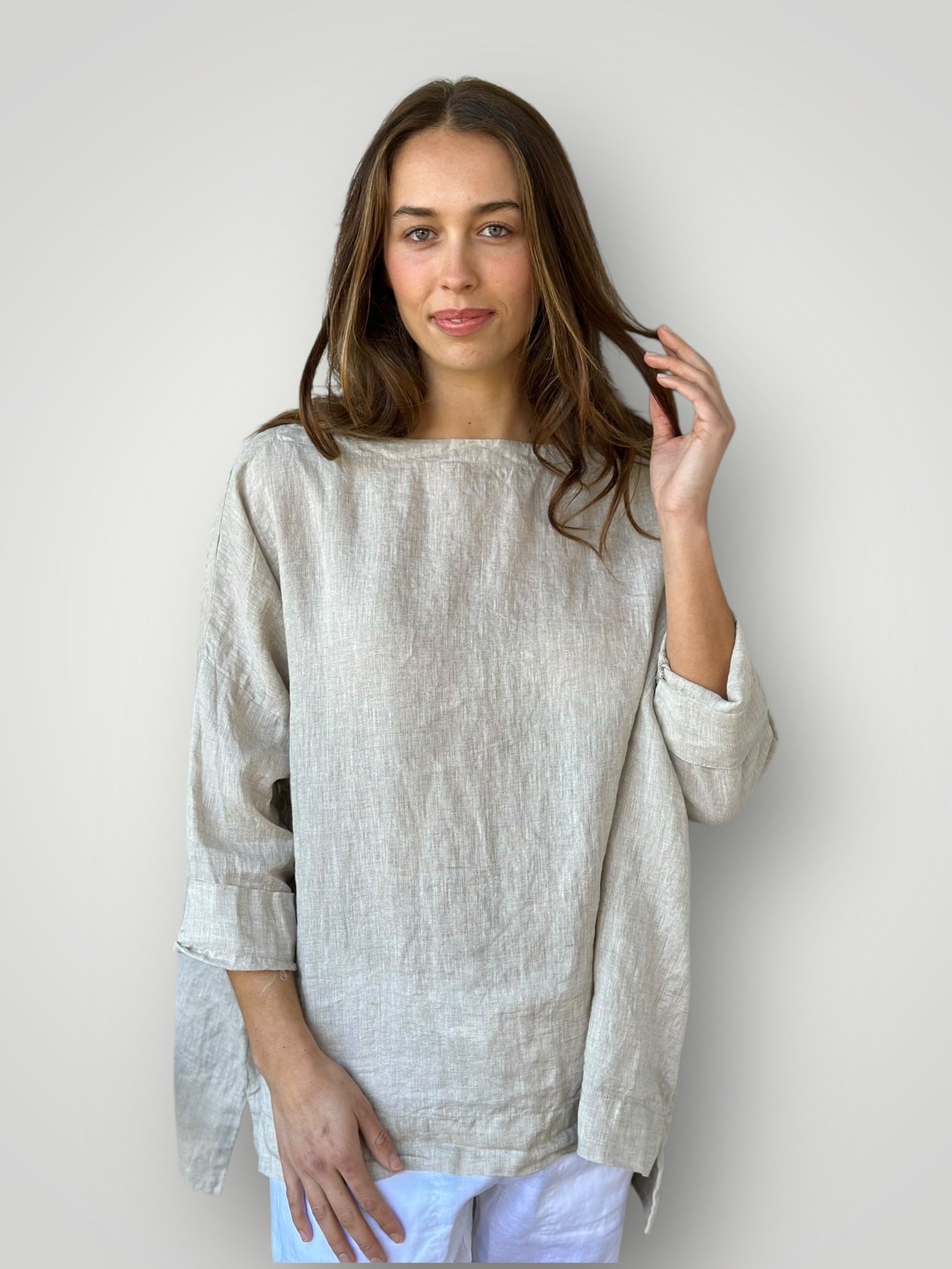 avril top - natural linen
