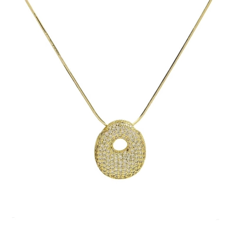 Minimalist Classic Style Letter Copper Plating 18K Gold Plated Pendant Necklace