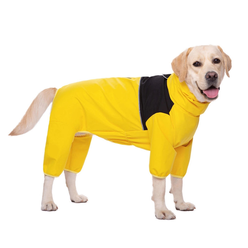Medium And Large Dog Labrador Golden Retriever Chai Dog Four-legged Waterproof Pet Dog Dog Raincoat Charge Clothes