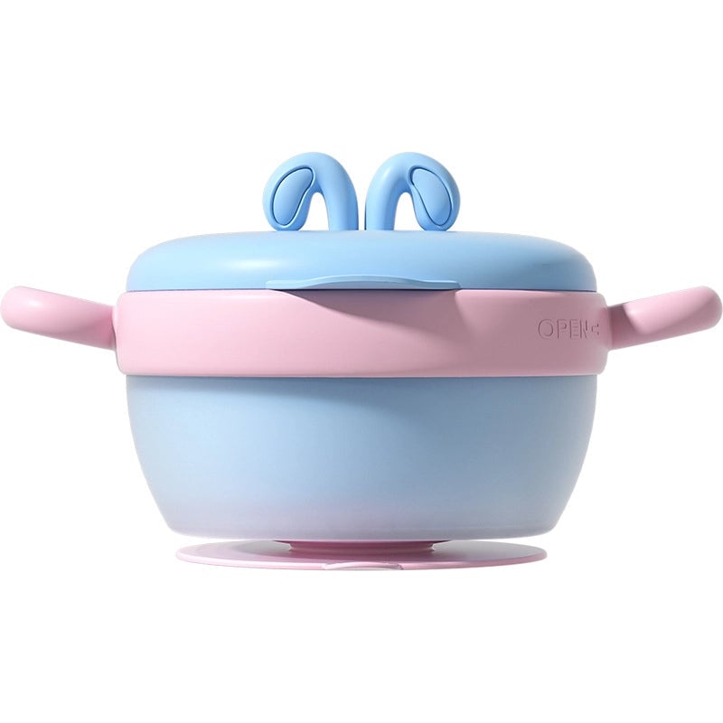 Supplement Bowl Water Injection Insulation Bowl  Anti-fall Anti-scald Stainless Steel Eating Spoon Special Bowl Sucker Tableware