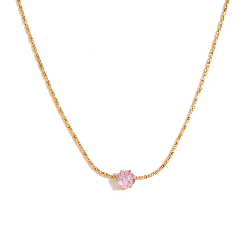 Minimalist Round Circle Geometric Stainless Steel 18K Gold Plated Necklaces