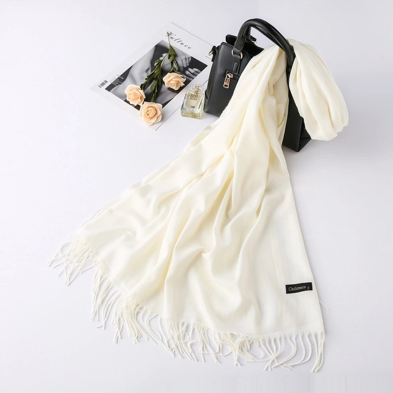 Solid Color 250g Cashmere Wool Scarf Short Thorn Lint Cashmere Warm Men's And Women's Autumn And Winter Shawls
