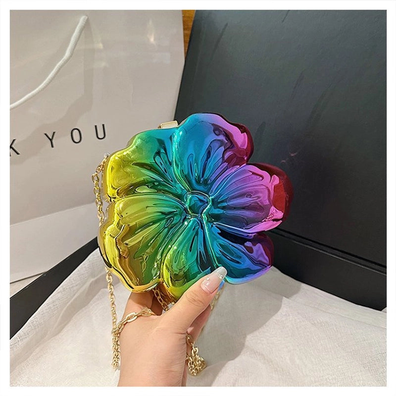 Women's Medium PVC Solid Color Streetwear Lock Clasp Crossbody Bag