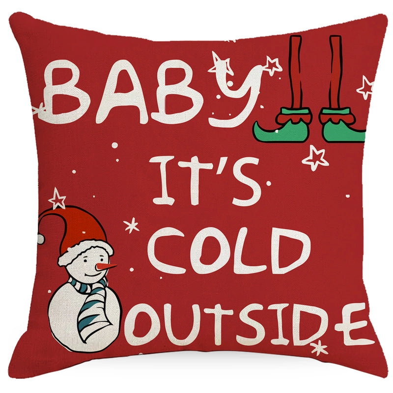 Fashion Christmas Tree Christmas Socks Letter Linen Pillow Cases