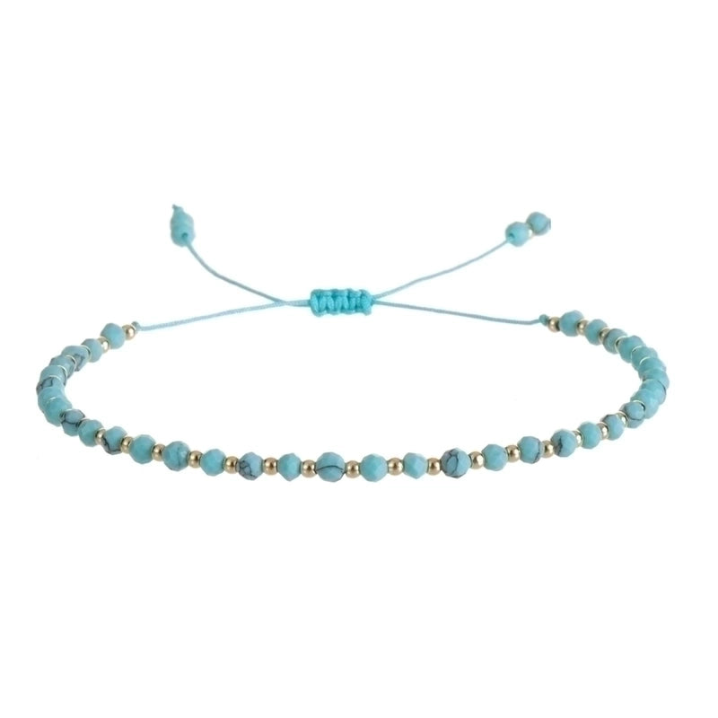 Minimalist Round Natural Stone Knitting Drawstring Bracelets