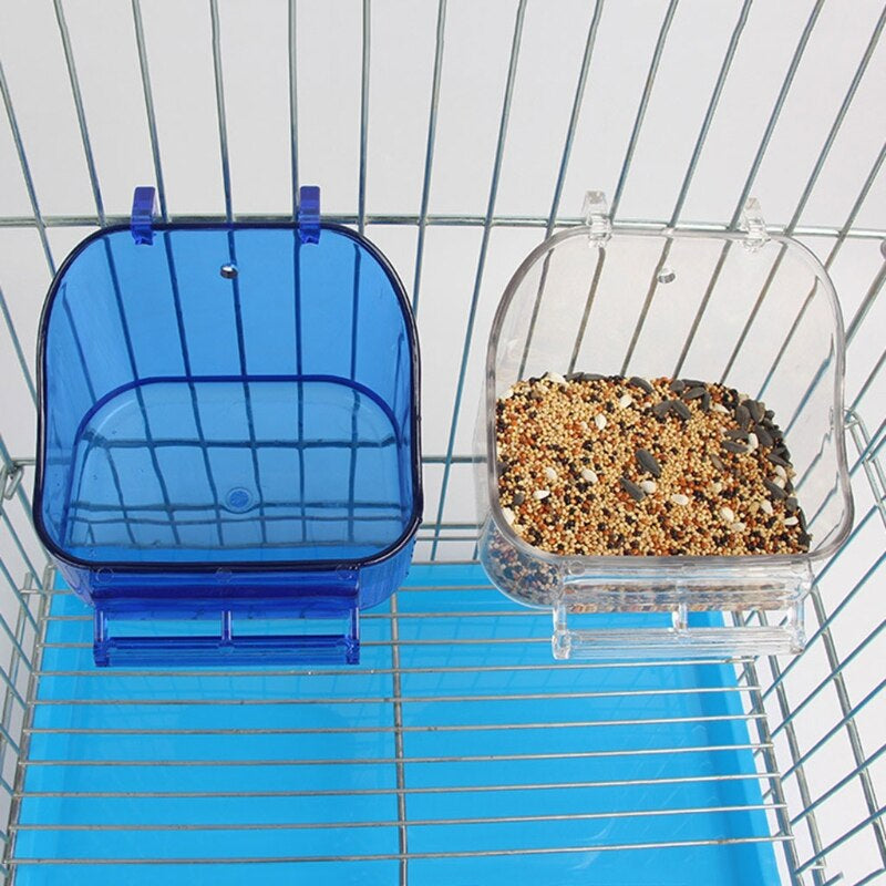 Transparent Bird Food Tray Box