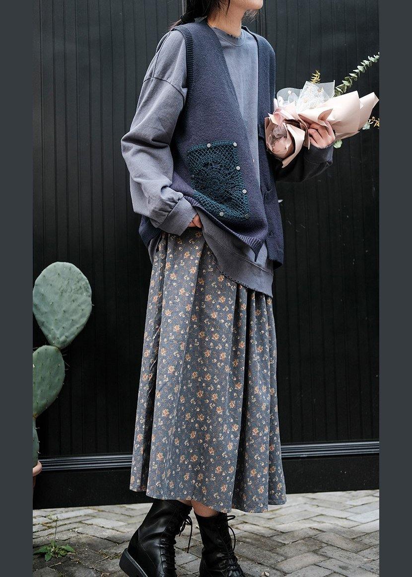 For Spring Blue Fashion Spring V Neck Button Down Knitted Coat