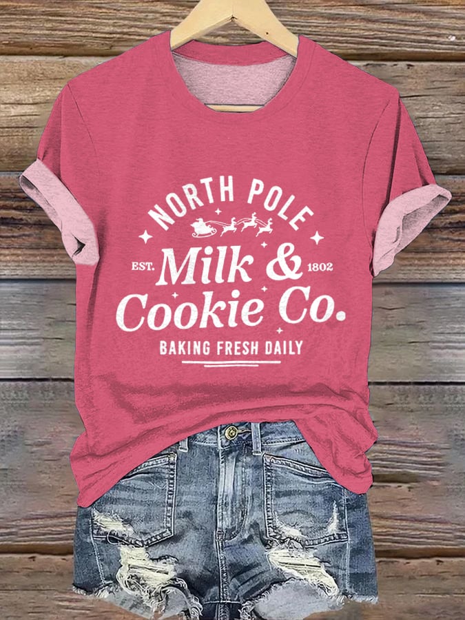 Women's North Pole Milk & Cookie Co. Print Shirt