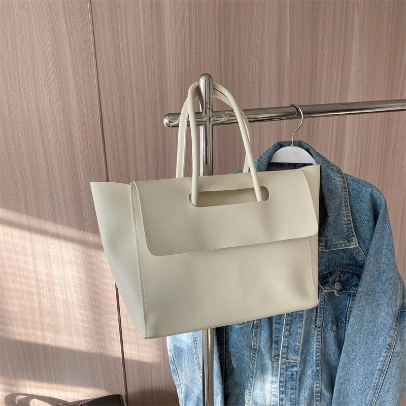 Women's Medium Pu Leather Solid Color Vintage Style Classic Style Square Flip Cover Tote Bag
