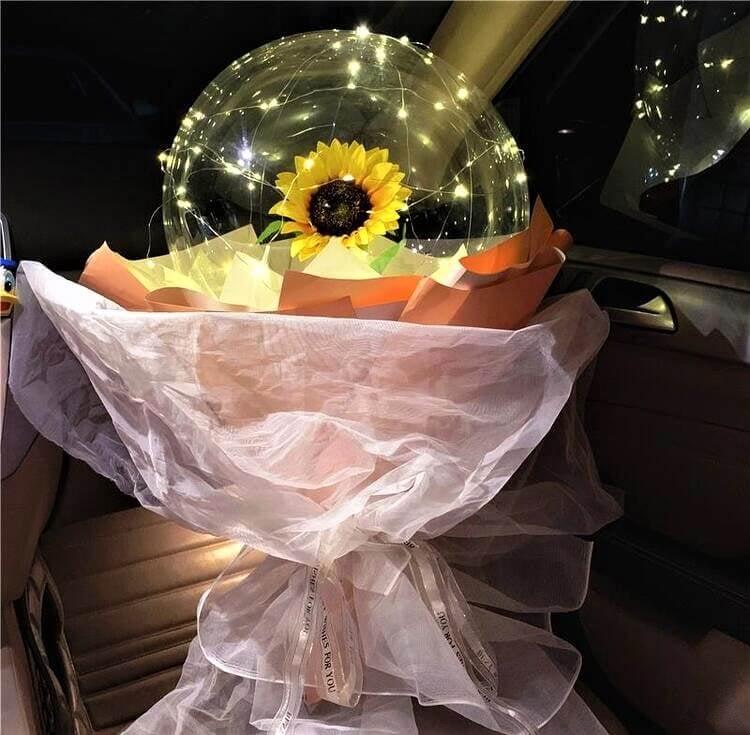 (Romantic Moment)LED Luminous Balloon Rose Bouquet