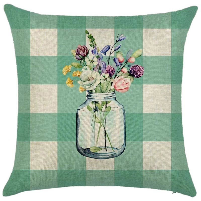 Pastoral Plant Flower Linen Pillow Cases