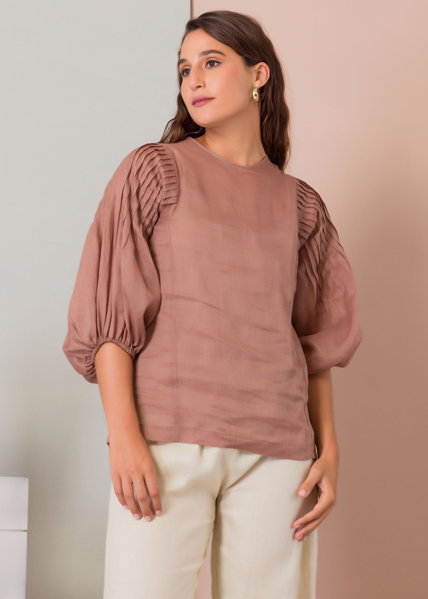 Pin tuck detailed blouse