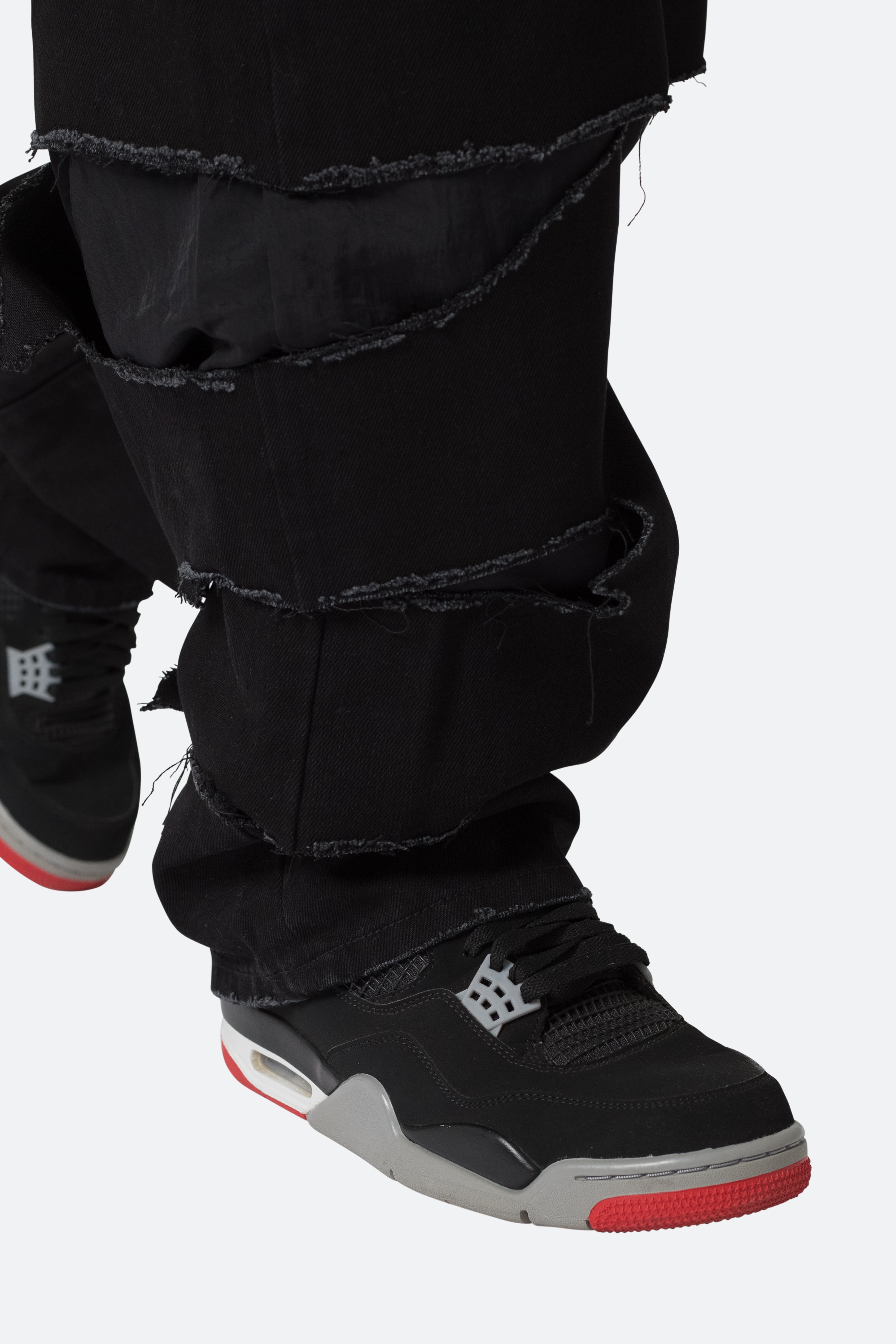 Ultra Baggy Track Lined Denim - Black/Red