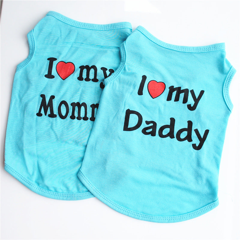 Letter Printed Cotton Dog Vest
