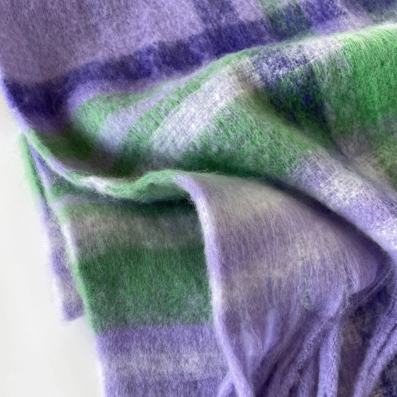 Unisex Casual Lattice Imitation Cashmere Tassel Scarf