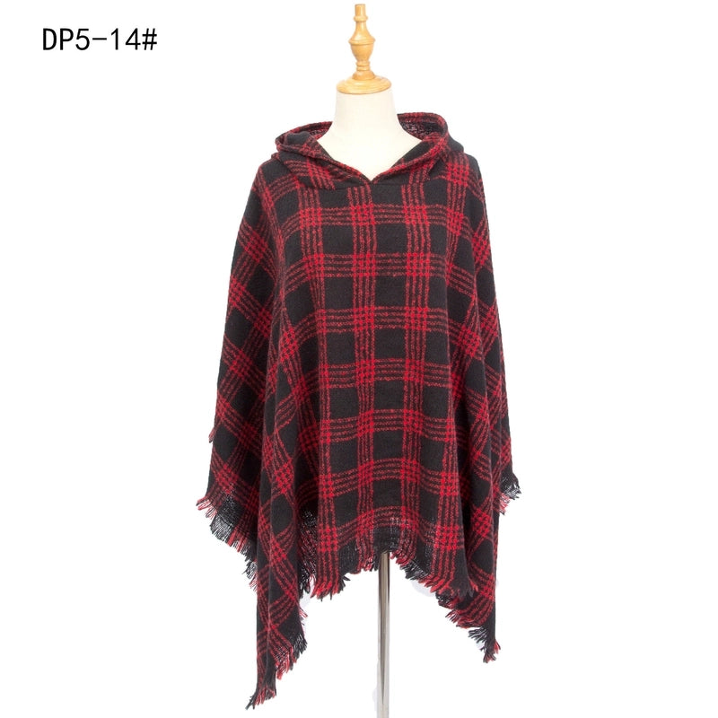 Women's Streetwear Plaid Polyester Tassel Shawl