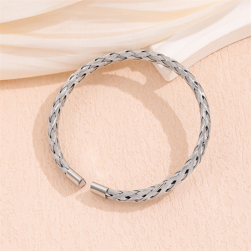 Minimalist Round Stainless Steel Electroplating Bangles