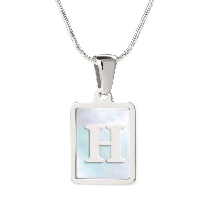 Stainless Steel 18K Gold Plated Casual Commute Plating Inlay Letter Shell Pendant Necklace