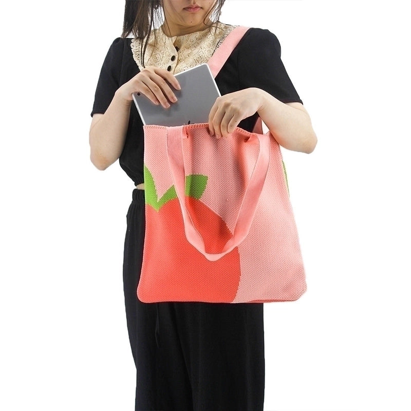 Women's Large Polyester Fruit Basic Open Tote Bag