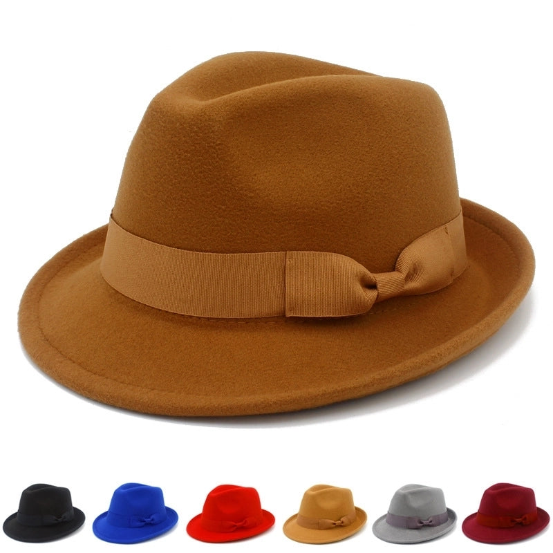 Hot Selling  Jazz Hat Autumn And Winter Fashion Small Bowler Hat Retro Wool Felt Gentleman Hat