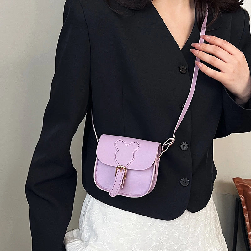 Women's Mini Pu Leather Solid Color Vintage Style Classic Style Square Magnetic Buckle Shoulder Bag