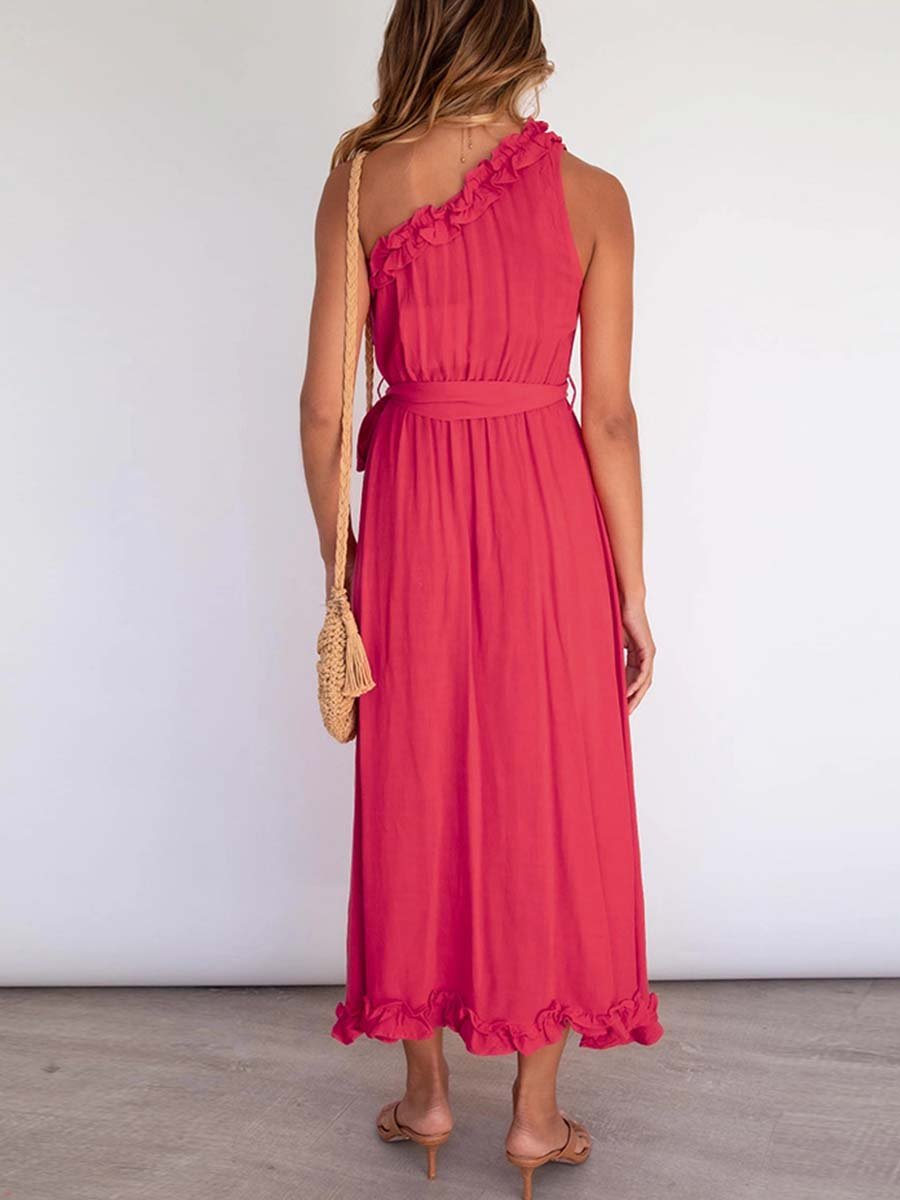 Ruffle One-Shoulder Dress