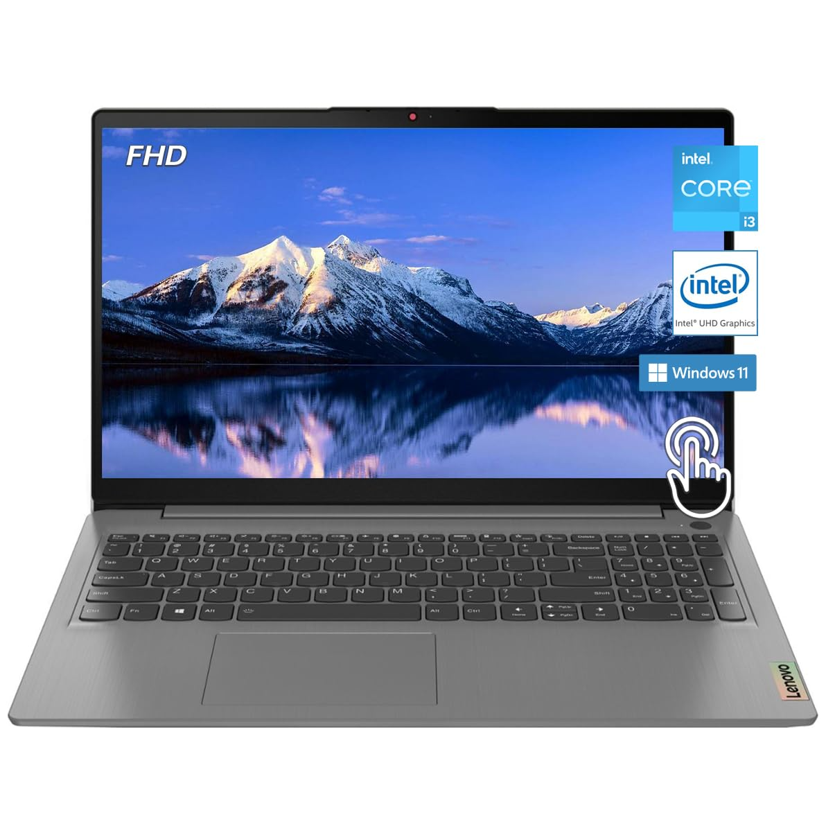 Lenovo Laptop Ideapad 3i 2023, pantalla táctil FHD de 15.6 pulgadas, RAM DDR4 de 12 GB, procesador Intel Core i3-1115G4 de 11ª generación, SSD de 256 GB, HDMI, cámara web, Wi-Fi6, Bluetooth, Win11