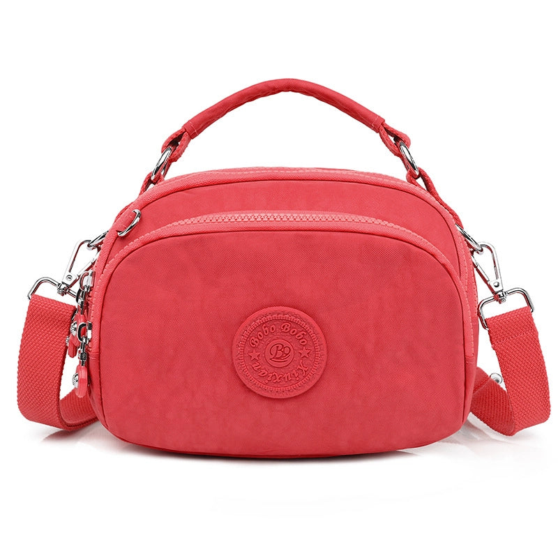 Women's Small Nylon Solid Color Basic Classic Style Square Zipper Crossbody Bag