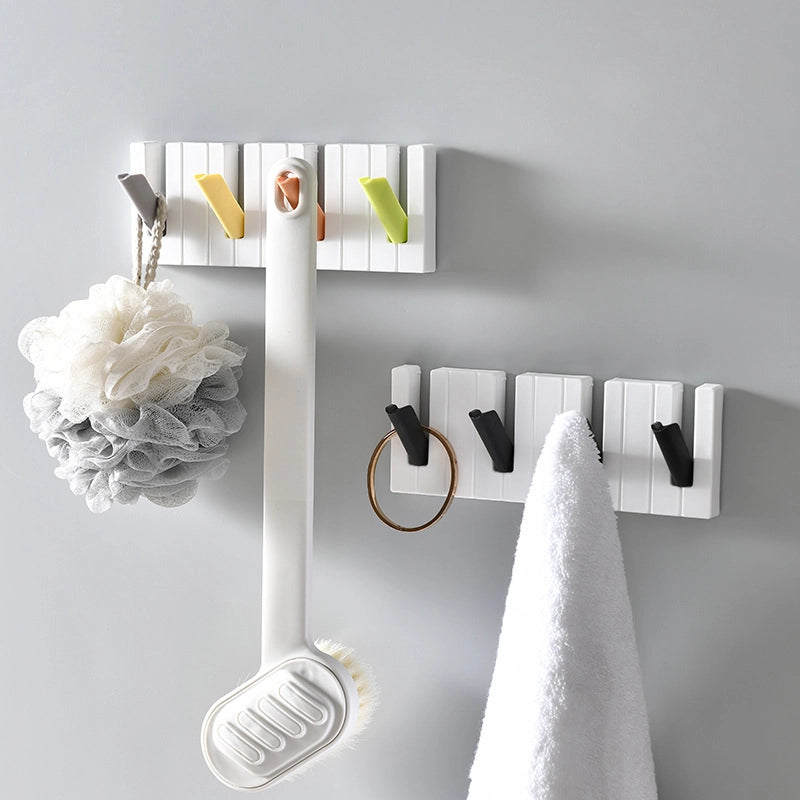 Creative Four-grid Piano Hooks Entrance No-drilling Key Clothes Bag Umbrella Rack Bathroom Kitchen Storage Rack