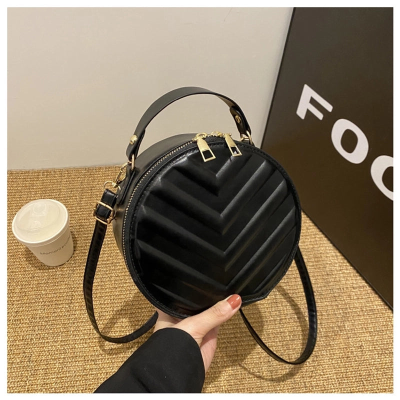Women's Small Pu Leather Solid Color Basic Zipper Handbag