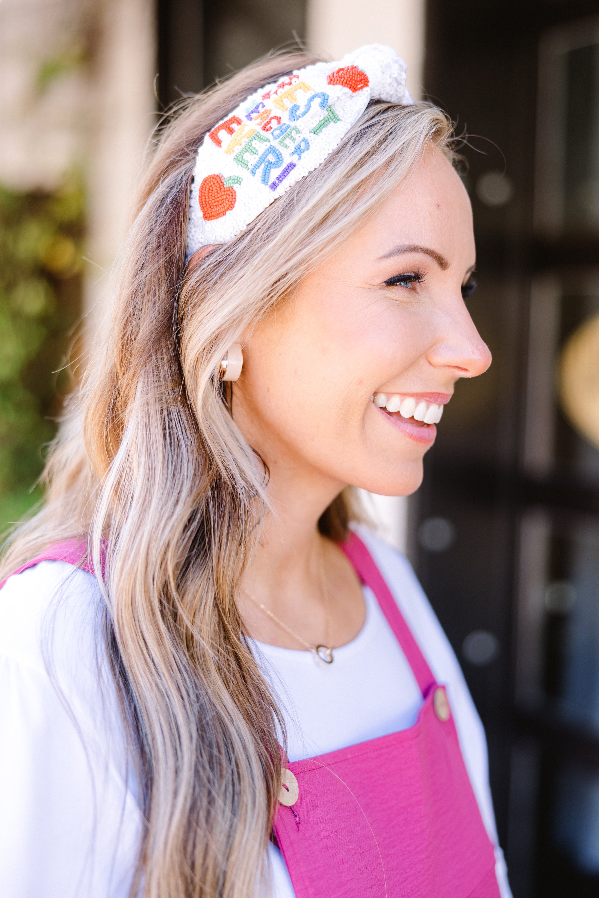 Thank A Teacher Headband. White